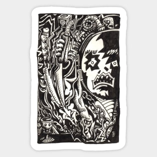 Wickedest Man (unpremeditated drawing of Aleister Crowley) Sticker